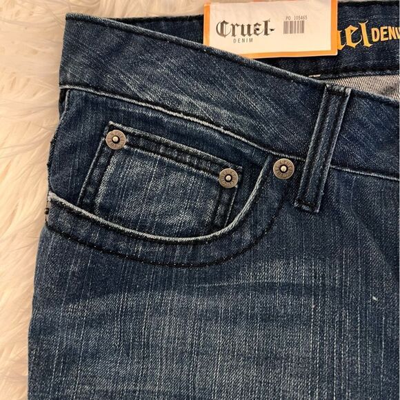 NWT Cruel Denim® 31 Long Hannah Flare Jeans Blue Denim Western Snap Bottom - Picture 6 of 10